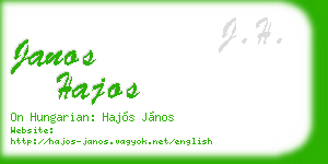 janos hajos business card
